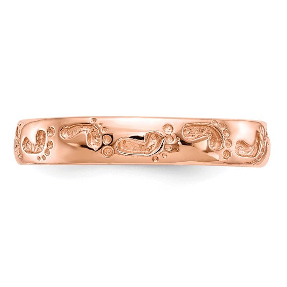 14k Rose Gold Footprints Ring
