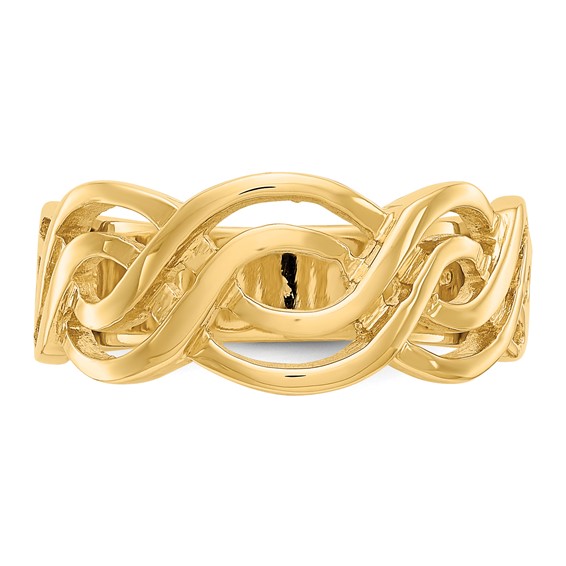 Gold Polished Infinity Rings