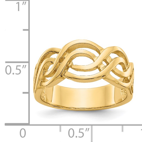 Gold Polished Infinity Rings
