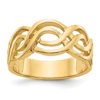 Gold Polished Infinity Rings