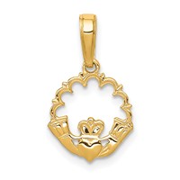 14K Polished Claddagh Pendant view 1