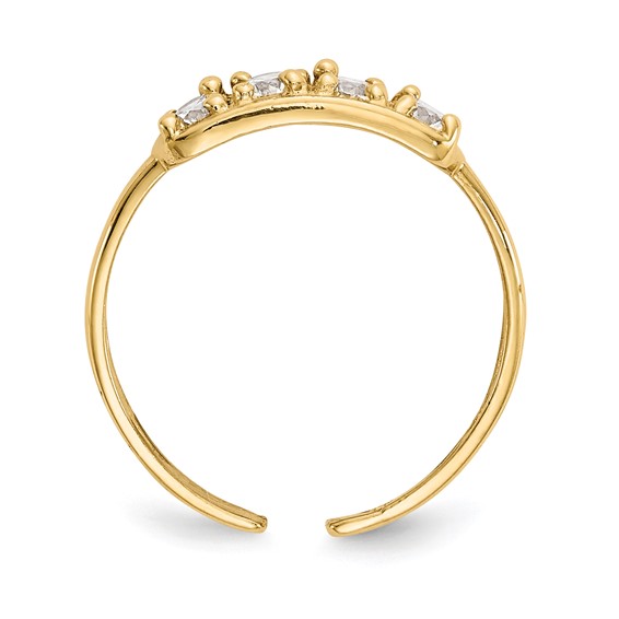Gold Polished CZ Toe Ring