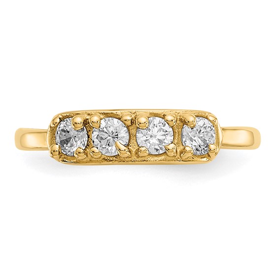 Gold Polished CZ Toe Ring