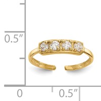 14K Yellow Gold CZ Toe Ring view 5