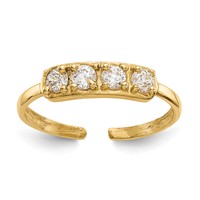 14K Yellow Gold CZ Toe Ring view 1