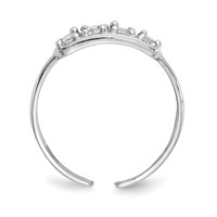 14K White Gold CZ Toe Ring view 2