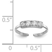 14K White Gold CZ Toe Ring view 5