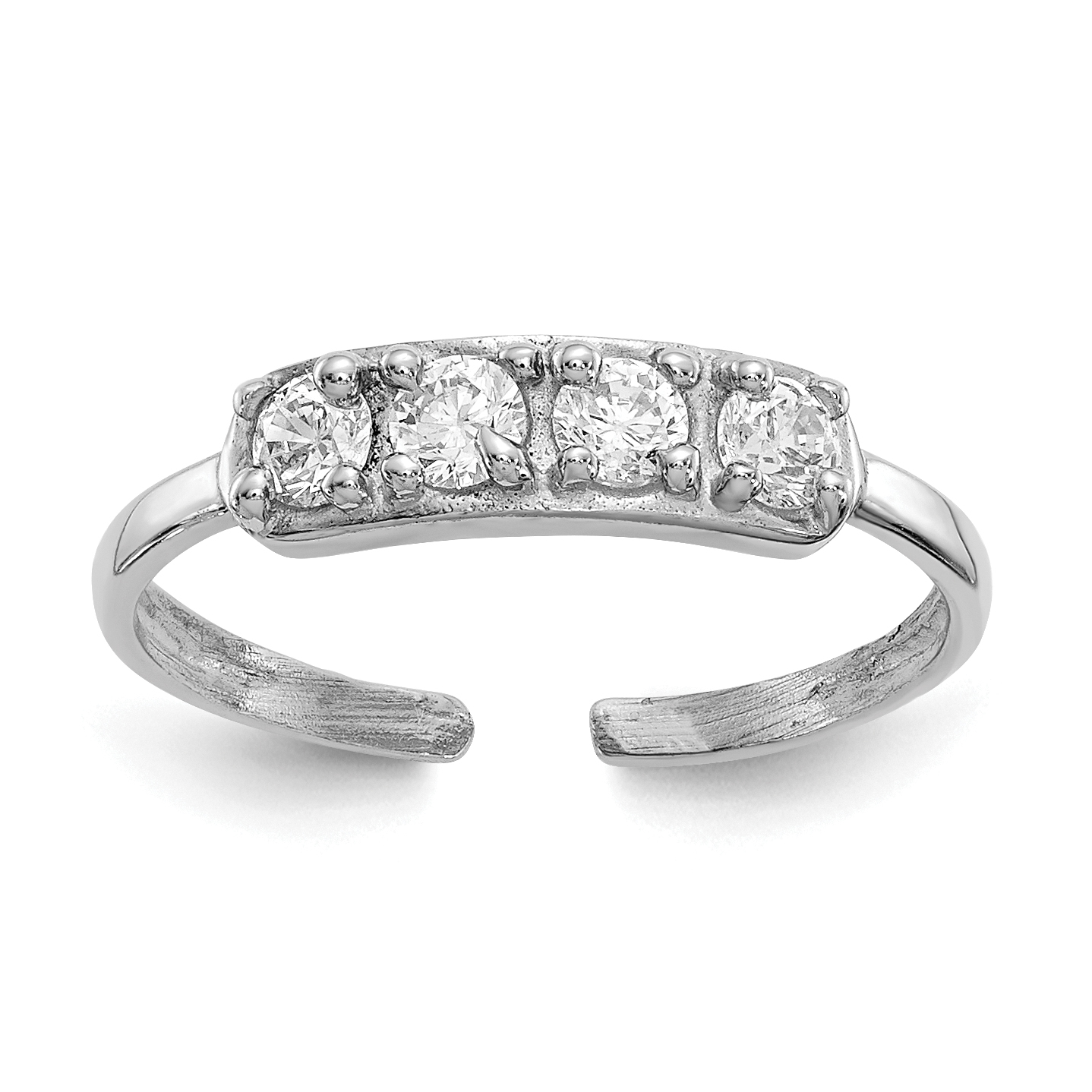14k White Gold CZ Toe Ring (K1532)