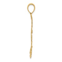 14K and White Rhodium Diamond-cut Filigree Pendant view 2
