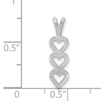 14K White Gold Triple Heart Pendant view 3