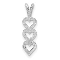 14K White Gold Triple Heart Pendant view 1