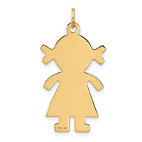 14K Yellow Gold Satin Girl Charm view 3
