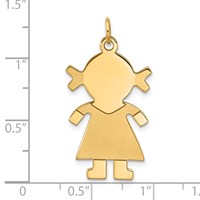 14K Yellow Gold Satin Girl Charm view 4
