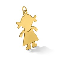14K Yellow Gold Satin Girl Charm view 5