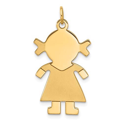 14K Yellow Gold Satin Girl Charm