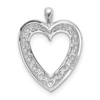 14K White Gold Cut-Out Heart Border Pendant view 3