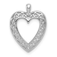 14K White Gold Cut-Out Heart Border Pendant view 1