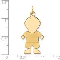 14K Satin Boy Charm view 4