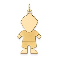 14K Satin Boy Charm view 1