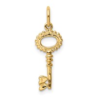 14K Yellow Gold Polished Key Charm view 3