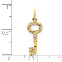 14K Yellow Gold Polished Key Charm view 4