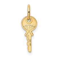 14K Yellow Gold Polished 3D Rounded Top Key Charm view 3