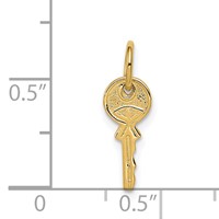 14K Yellow Gold Polished 3D Rounded Top Key Charm view 4