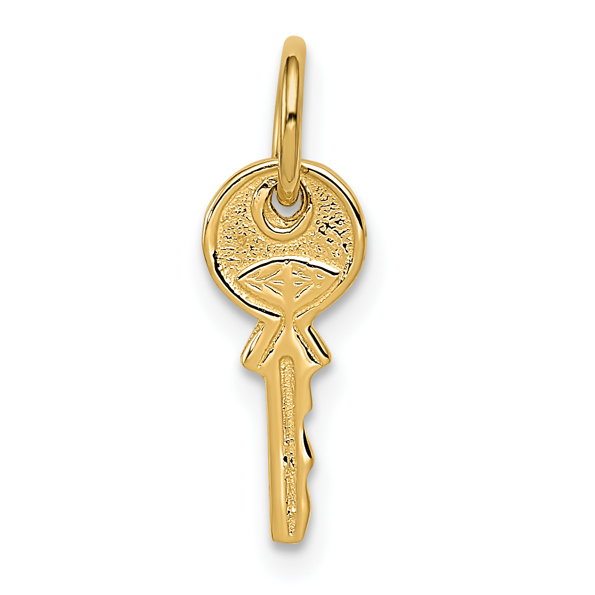 14K Polished 3D Rounded Top Key Charm (K1669)