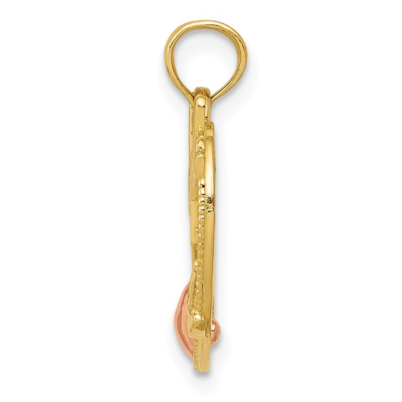 Gold Two-tone #1 WIFE in Heart Pendant