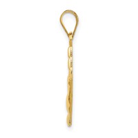 14K Yellow Gold Polished I Love You Hand Sign Language Charm view 2