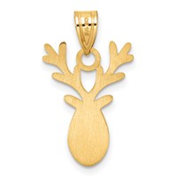14K Enameled Red-Nosed Reindeer Charm view 3