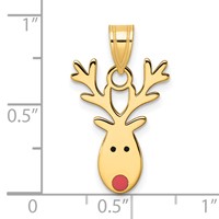 14K Enameled Red-Nosed Reindeer Charm view 4