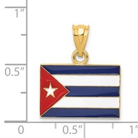 14K Enameled Cuba Flag Pendant view 4