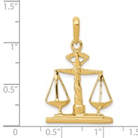 14K Yellow Gold Scales of Justice Pendant view 3
