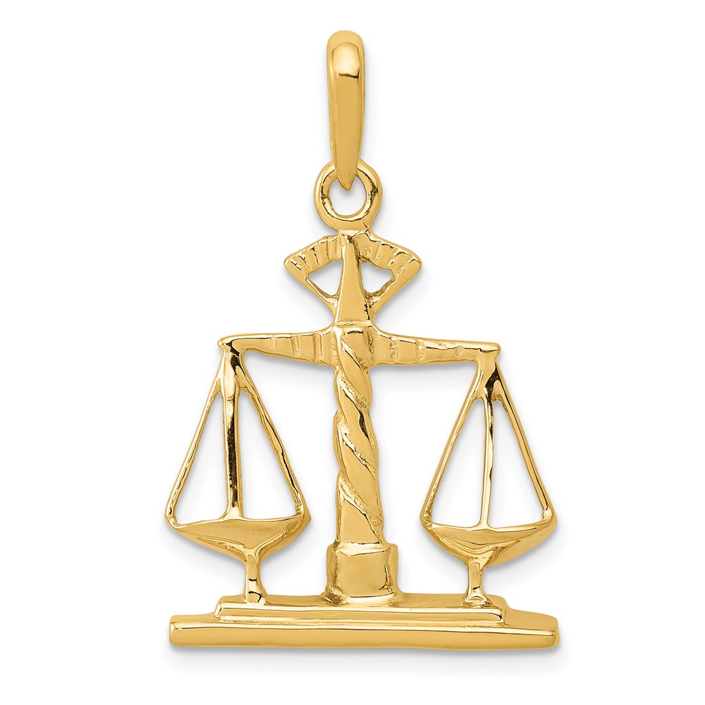 14K Yellow Gold Scales of Justice Pendant