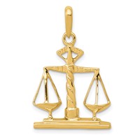 14K Yellow Gold Scales of Justice Pendant view 1