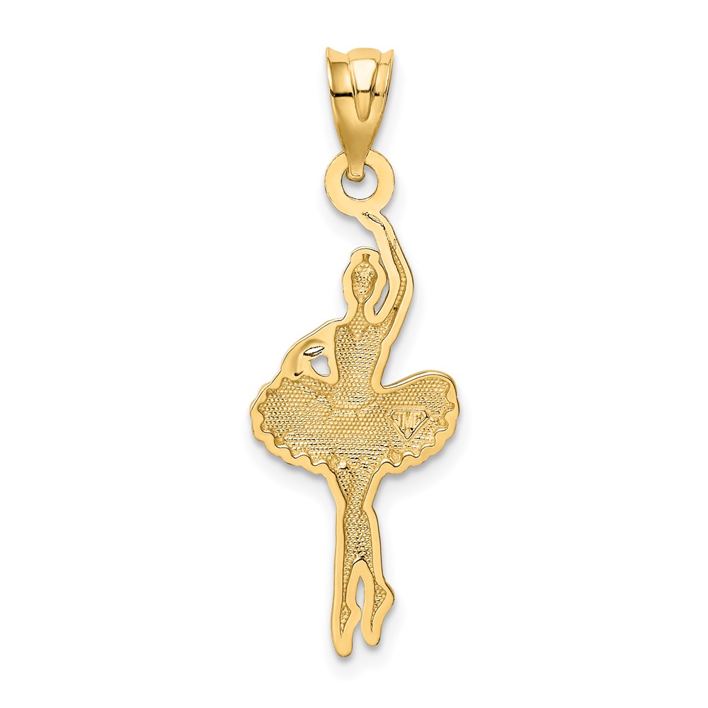 14k Pink Enameled Ballerina Pendant (K1791)