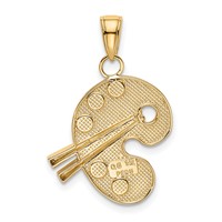 14K Yellow Gold Multi-color Enameled Artist Palette Charm view 3