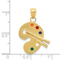 14K Yellow Gold Multi-color Enameled Artist Palette Charm view 4