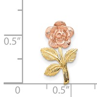 14K Two-tone Mini Pink Rose Flower Chain Slide view 4