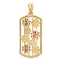 14K Two-tone Pendant with White Rhodium Framed Daisy view 3