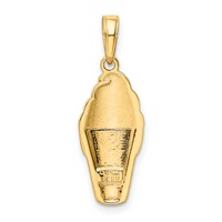 14K Yellow Gold White Enameled Vanilla Ice Cream Cone Pendant view 3