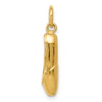 14K Yellow Gold 3-D Ballet Slipper Pendant view 2