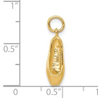 14K Yellow Gold 3-D Ballet Slipper Pendant view 4