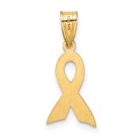 14K Yellow Gold Small Yellow Enameled Awareness Ribbon Charm view 3