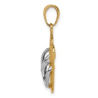 14K and White Rhodium Double Flip-Flop Pendant view 2