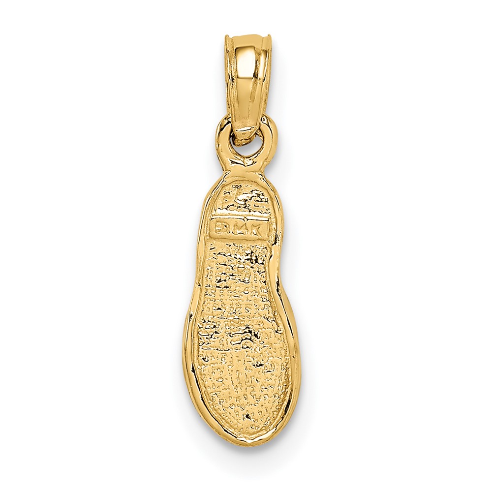 14k  3D w/Rhodium Single Flip-Flop Pendant (K1857)