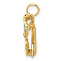 14K Yellow Gold 3-D Black Enameled Sunglasses Pendant with Moveable Sides view 2