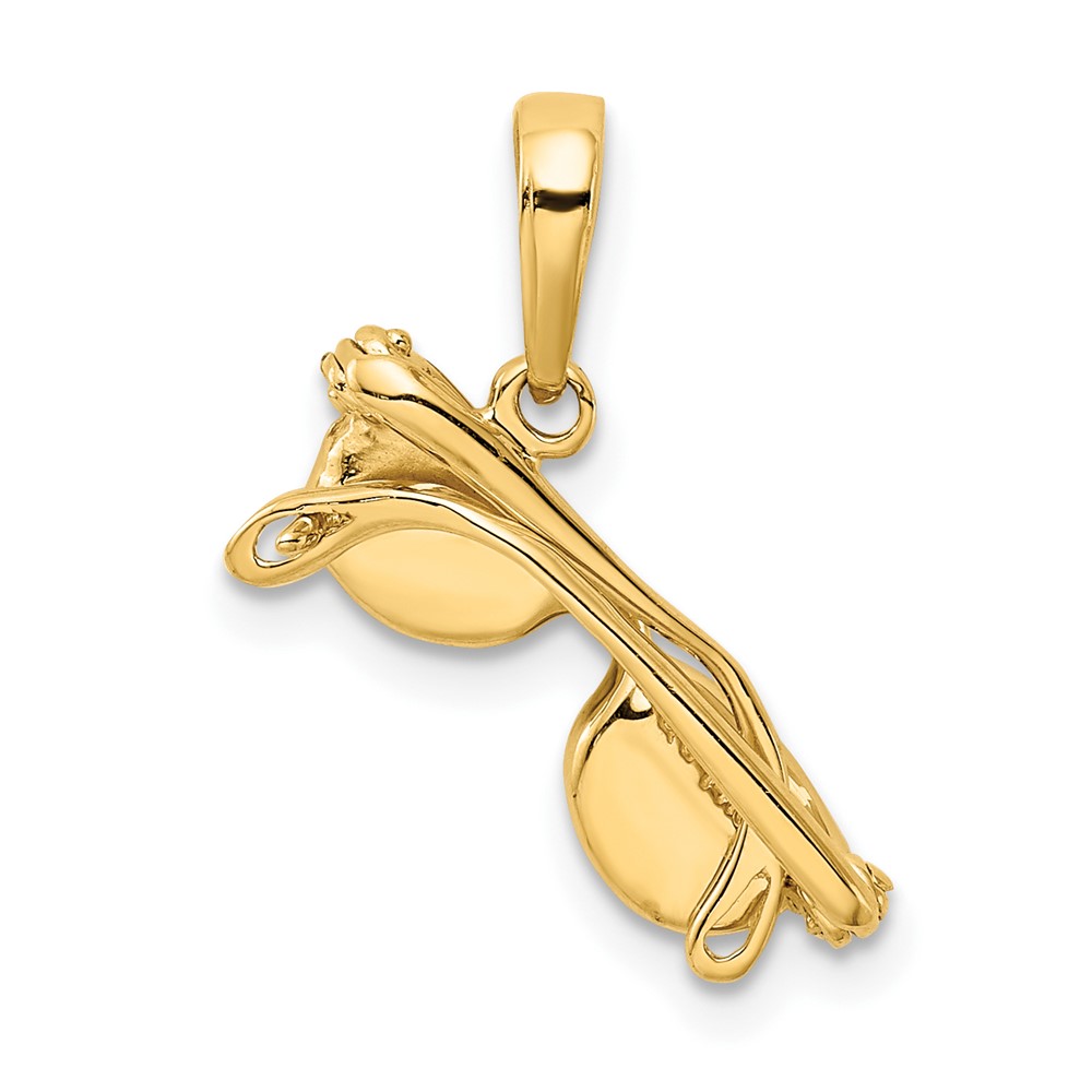 14k 3-D Black Enameled Moveable Sunglasses Pendant (K1868)
