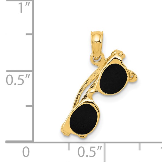 Gold Polished Sunglasses Pendant
